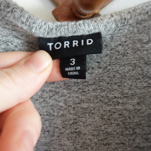 TORRID 3X SUPER SOFT PLUSH LIGHT GREY SURPLICE SKATER DRESS - Picture 6 of 12